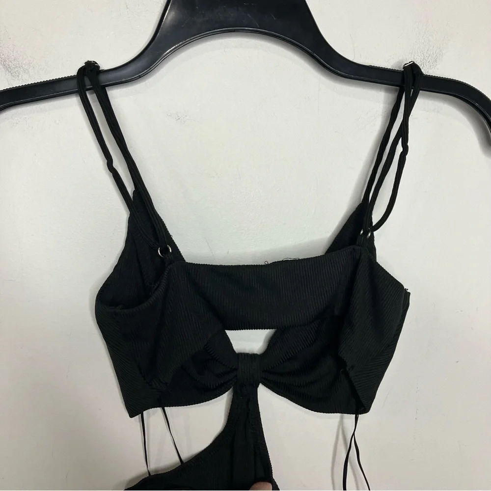 Princess Polly black‎ ribbed bodysuit size 2